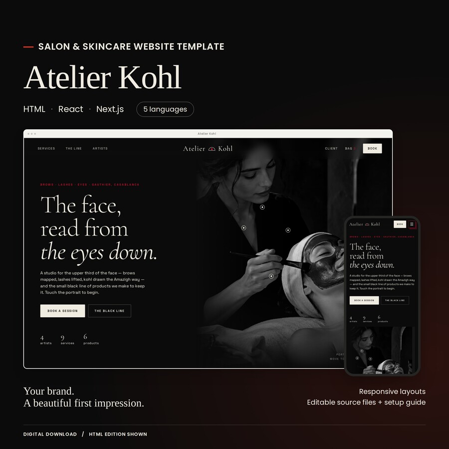Actual Atelier Kohl HTML theme interface