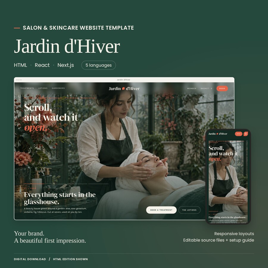 Actual Jardin d'Hiver HTML theme interface