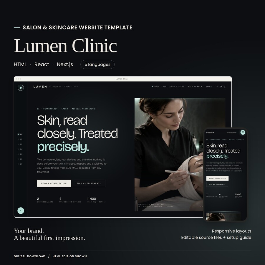 Actual Lumen Clinic HTML theme interface