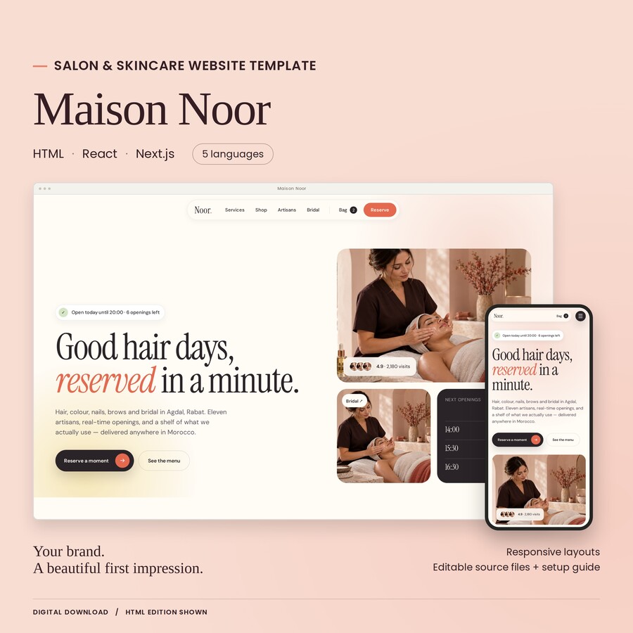 Actual Maison Noor HTML theme interface