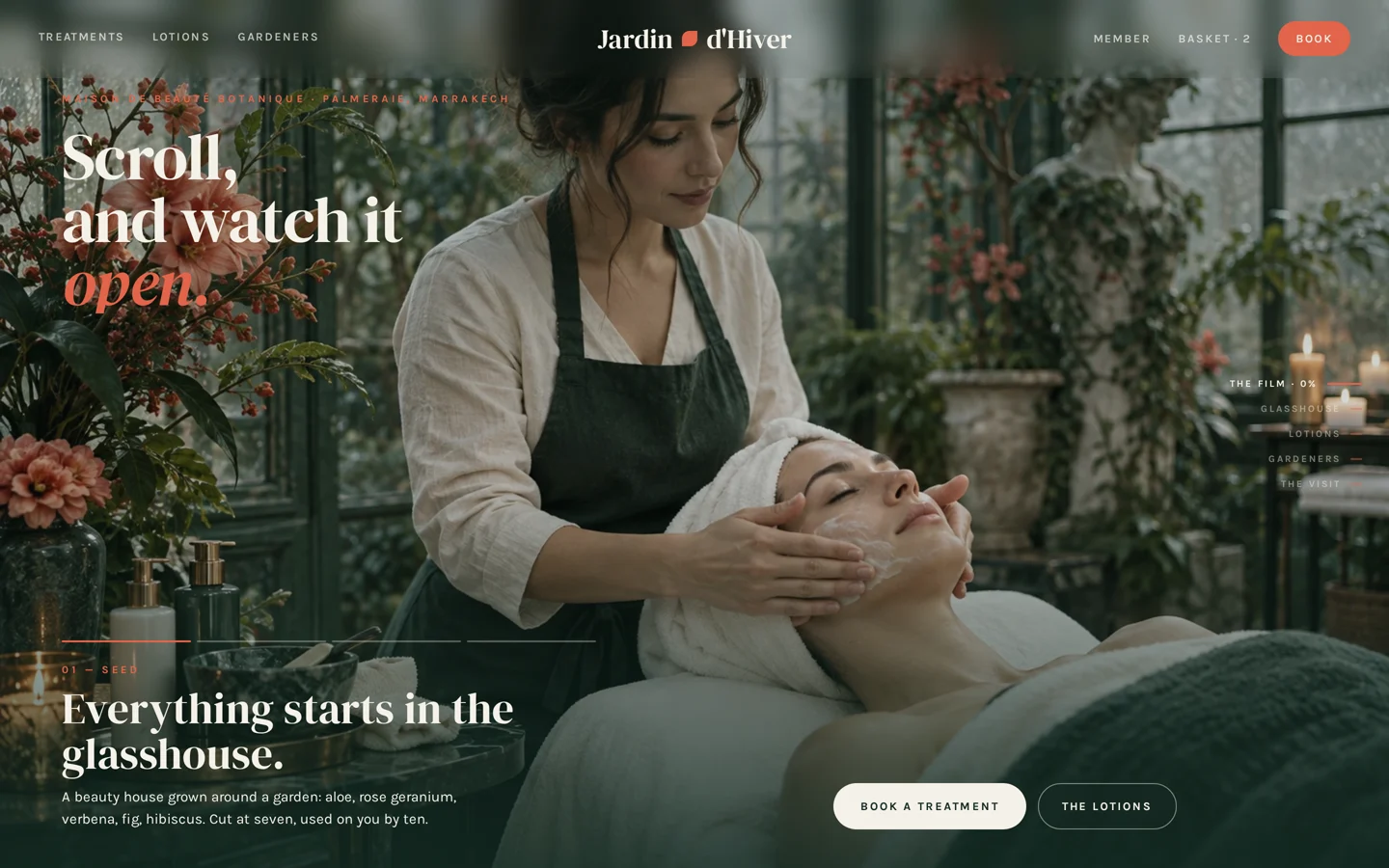 Jardin d'Hiver desktop homepage