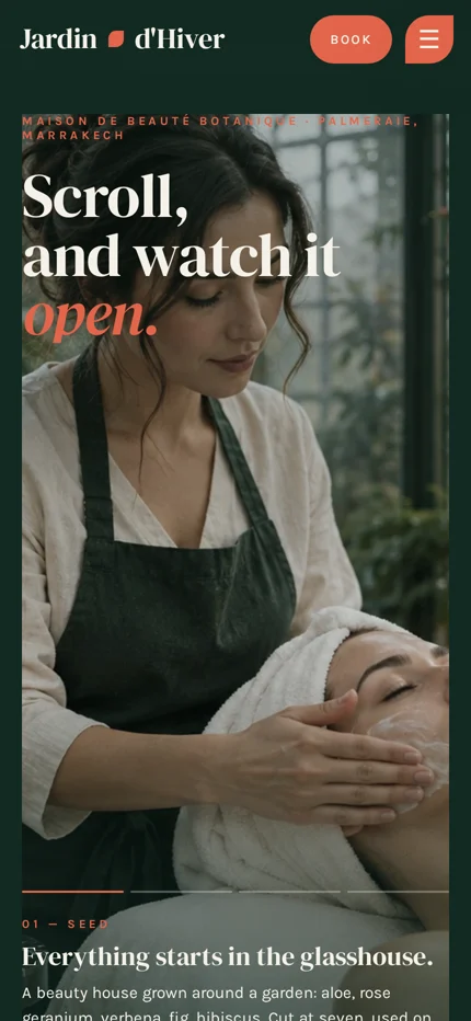Jardin d'Hiver mobile homepage