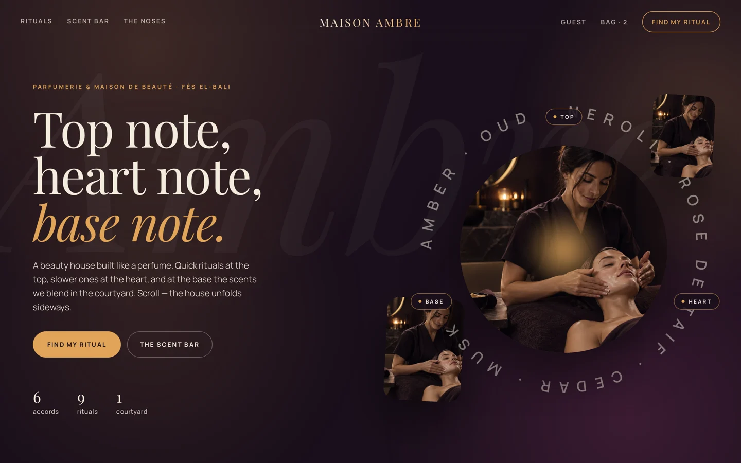 Maison Ambre desktop homepage