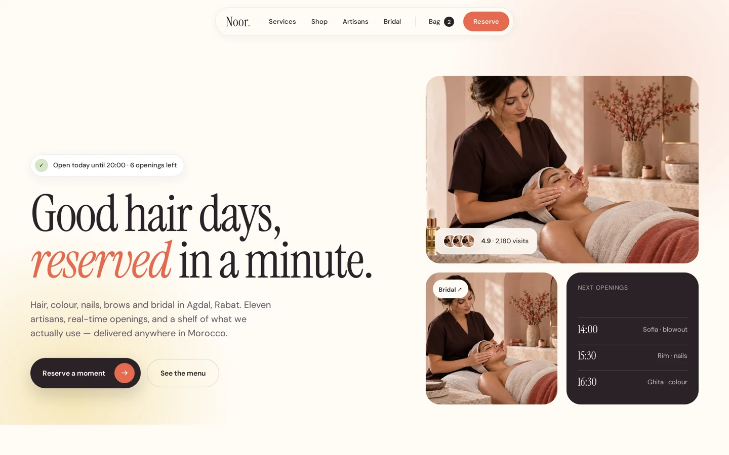 Maison Noor desktop homepage